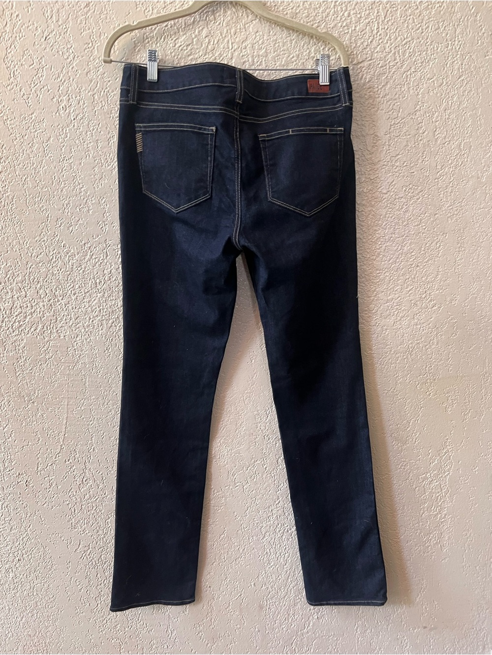 Paige Peg Straight Jeans Sz 31/12 Dark Wash Mid Rise NWOT - Picture 3 of 8